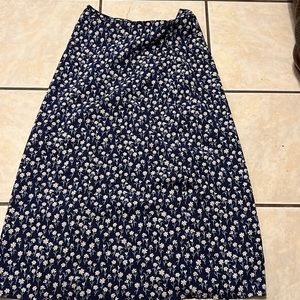 A long pencil blue with white flower skirt!